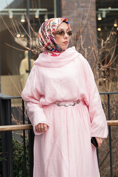 Azure Desen İpeksi Rayon Eşarp Pembe