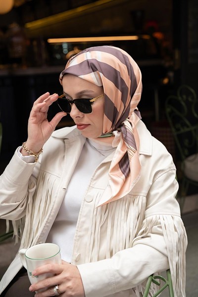 Luvia Desen İpeksi Rayon Eşarp Yavruağzı