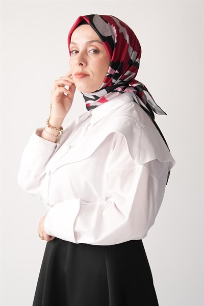 Nevara Desen İpeksi Rayon Eşarp Kırmızı