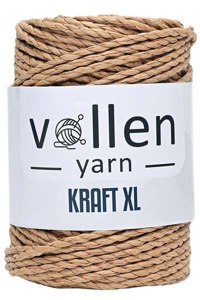 Vollen Yarn Premıum 3 Büküm Kağıt Halat İpi, Dikiş Makinesi İpi, Hasır Çanta Ve Şapka İpi 250Gr,Naturel