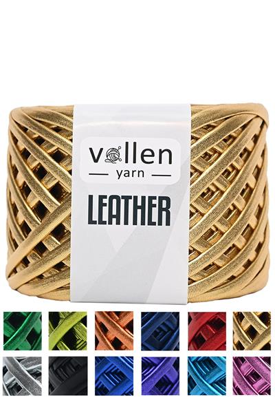 Vollen Yarn Premium Metalik Deri Rafya İp 120Gr/60Mt,ALTIN SARI