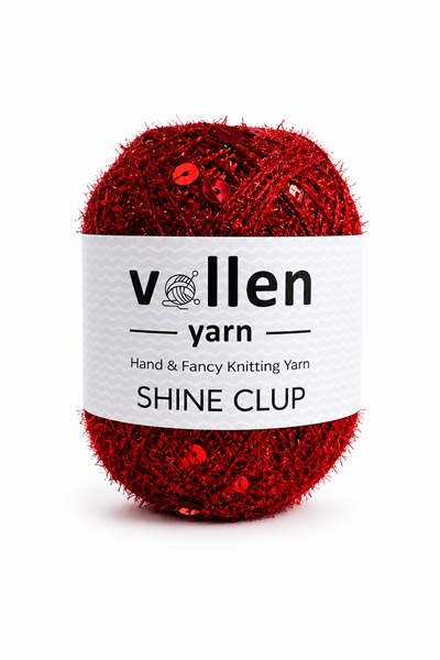 Vollen Yarn Shine Clup Simli Pullu El Örgü İpi 50 gr 150 m Polyester Tığ ve Şiş İpi Çanta Aksesuar İpi, 5001