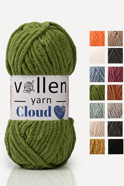 VollenYarn Cloud,kadife battaniye ipi,el örgü ipi,Tığ işi Hırka ipi,Amıgurumi oyuncak ipi,YEŞİL