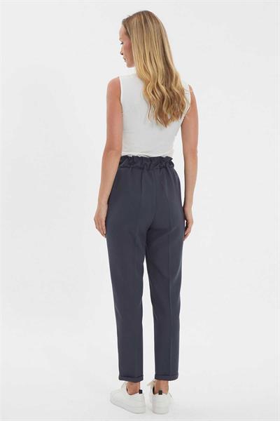 Arkası Lastikli Cepli Duble Paça Pantolon  /  GRİ