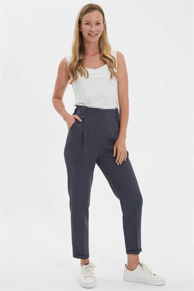 Arkası Lastikli Cepli Duble Paça Pantolon  /  GRİ