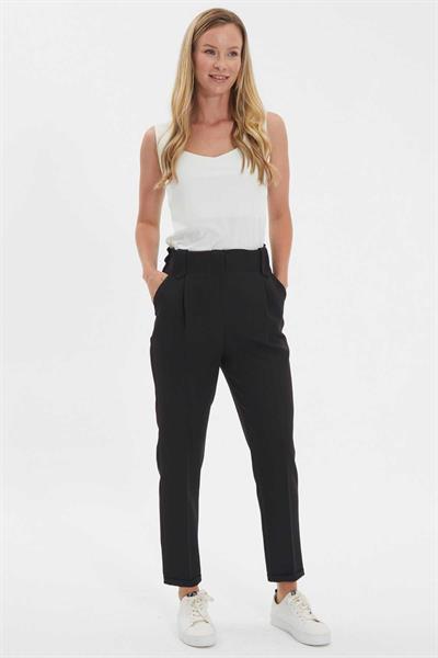 Arkası Lastikli Cepli Duble Paça Pantolon  /  SİYAH