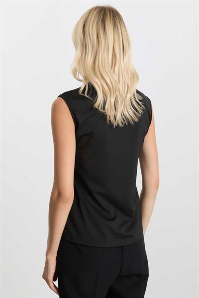 Balıkçı Yaka Kolsuz Bluz  /  SİYAH