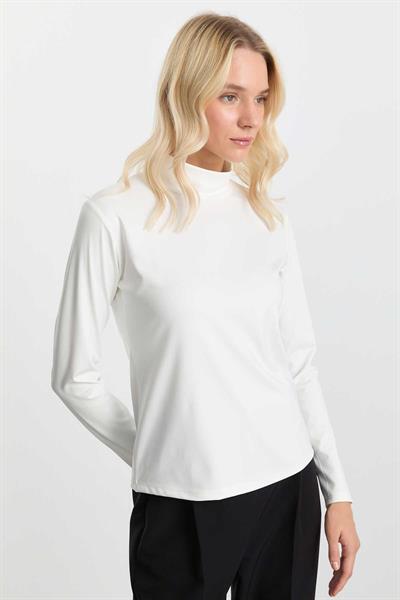 Balıkçı Yaka Uzun Kol Bluz  /  EKRU