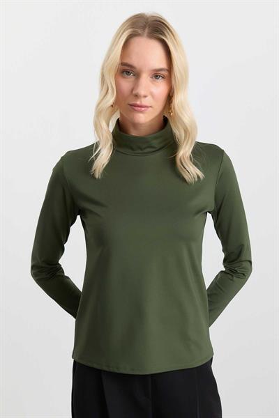 Balıkçı Yaka Uzun Kol Bluz  /  HAKİ