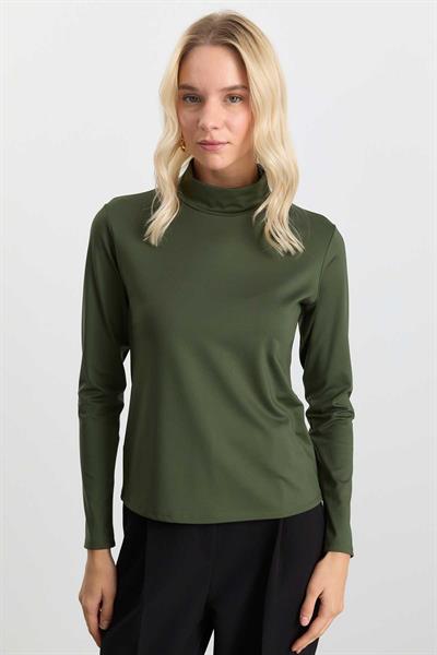 Balıkçı Yaka Uzun Kol Bluz  /  HAKİ