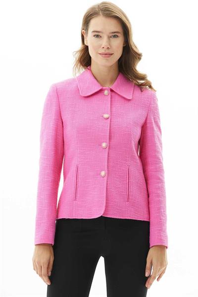 Bebe Yaka Dik Fleto Cep Ceket  /  PEMBE