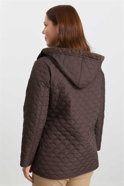 Bebe Yaka İçi Velboalı Kapüşonlu Kapitone Mont  /  KAHVE