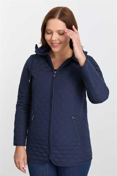 Bebe Yaka İçi Velboalı Kapüşonlu Kapitone Mont  /  LACİVERT