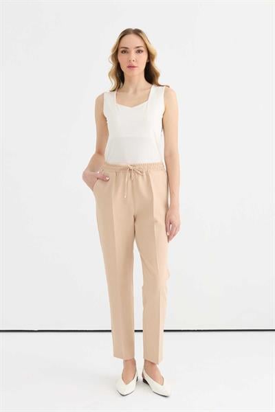 Beli Bağcıklı Boru Paça Pantolon  /  TAŞ
