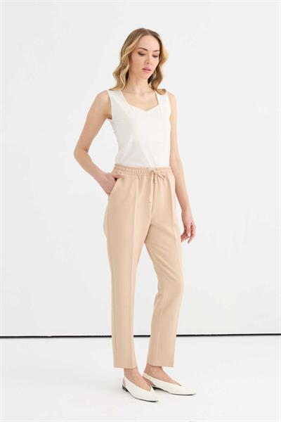 Beli Bağcıklı Boru Paça Pantolon  /  TAŞ