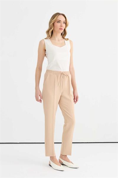 Beli Bağcıklı Boru Paça Pantolon  /  TAŞ