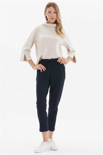 Beli Lastikli Boru Paça Pantolon  /  LACİVERT