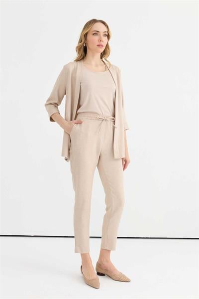 Beli Lastikli Havuç Pantolon  /  BEJ