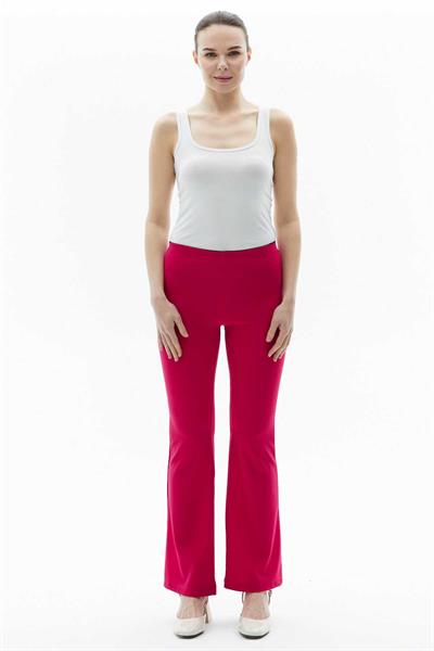 Beli Lastikli İspanyol Paça Pantolon  /  FUŞYA