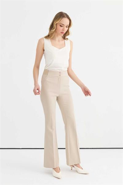 Beli Lastikli İspanyol Paça Pantolon  /  TAŞ