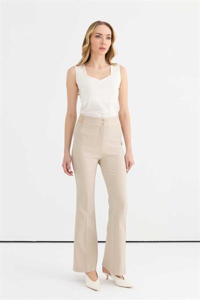 Beli Lastikli İspanyol Paça Pantolon  /  TAŞ