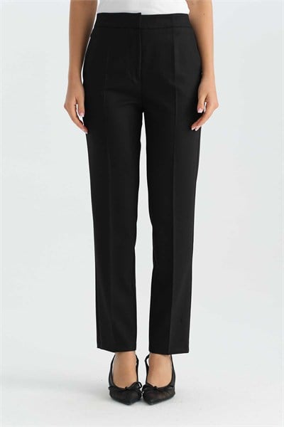 Boru Paça Cepli Pantolon  /  SİYAH