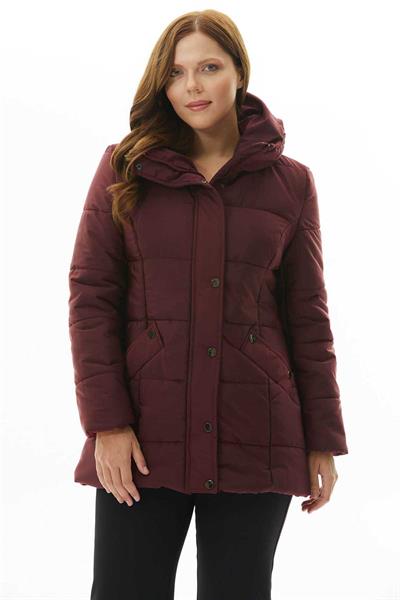 Büyük Beden Dik Yaka Geniş Fleto Cep Anorak  /  BORDO
