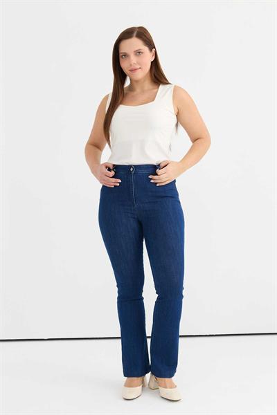 Büyük Beden İspanyol Paça Kot Pantolon  /  MAVİ