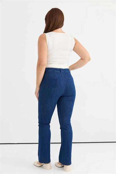 Büyük Beden İspanyol Paça Kot Pantolon  /  MAVİ