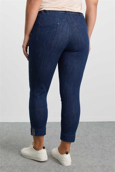 Büyük Beden Paçası Taşlı Kot Pantolon  /  İNDİGO