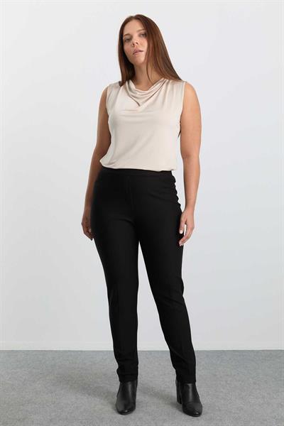 Büyük Beden Spor Cep Dar Paça Örme Pantolon  /  SİYAH