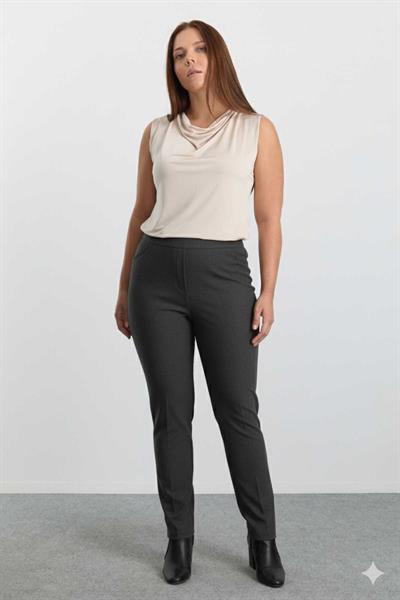 Büyük Beden Spor Cep Dar Paça Örme Pantolon  /  ANTRASİT