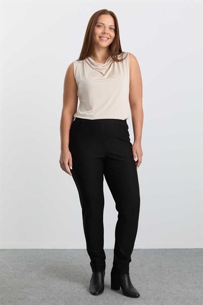 Büyük Beden Spor Cep Dar Paça Örme Pantolon  /  SİYAH