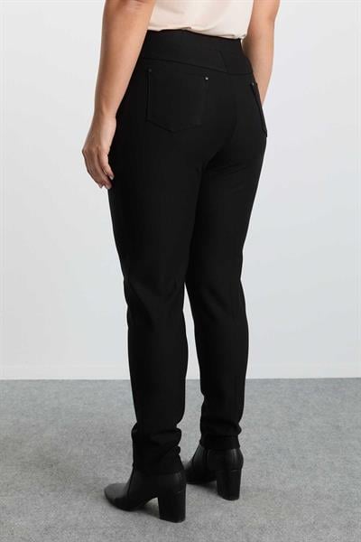 Büyük Beden Spor Cep Dar Paça Örme Pantolon  /  SİYAH
