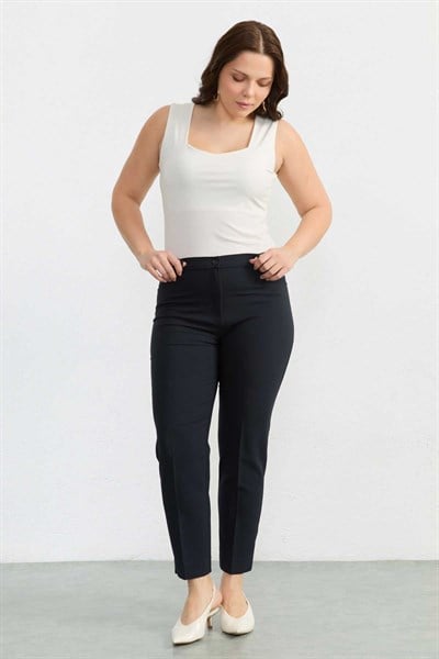 Büyük Beden Spor Cep Paçası Yırtmaçlı Pantolon  /  LACİVERT