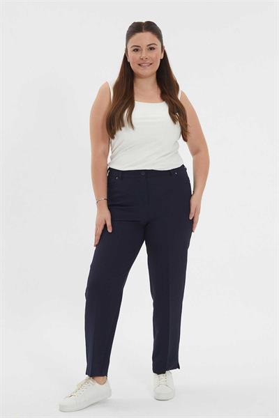 Büyük Beden Spor Cep Yarım Lastikli Pantolon  /  LACİVERT