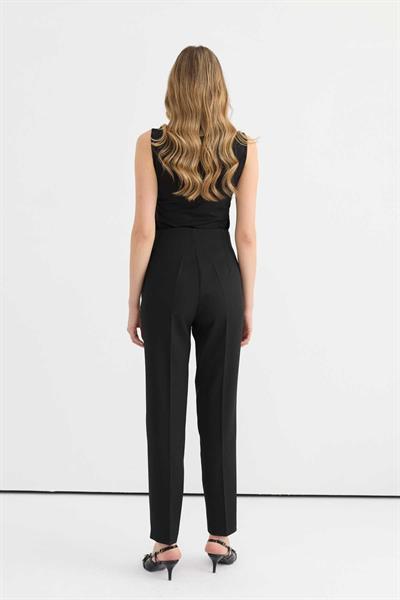 Çift Pensli Cepsiz Pantolon  /  SİYAH