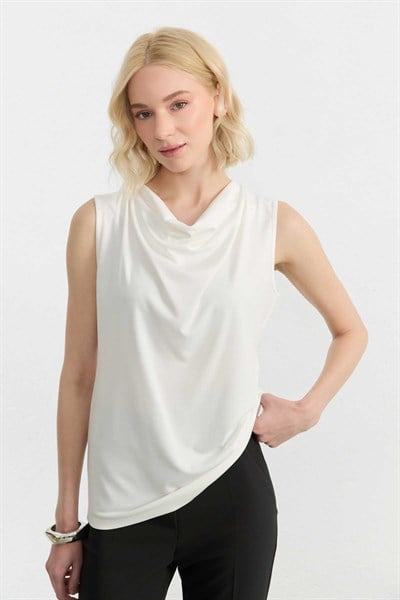 Degaje Yaka Kolsuz Bluz  /  EKRU