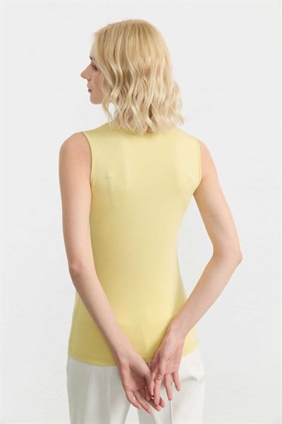 Degaje Yaka Kolsuz Bluz  /  SARI