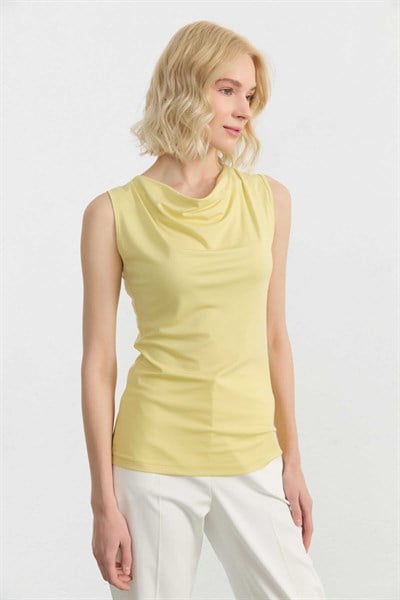 Degaje Yaka Kolsuz Bluz  /  SARI