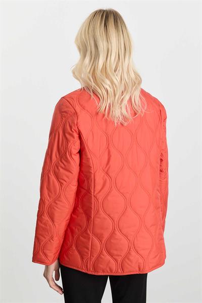 Dik Yaka Önü Çıtçıtlı Soğan Kapitone Mont  /  KİREMİT