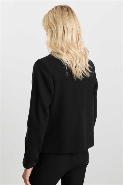 Dıştan Cep Diagonal Çizgili Mont  /  SİYAH