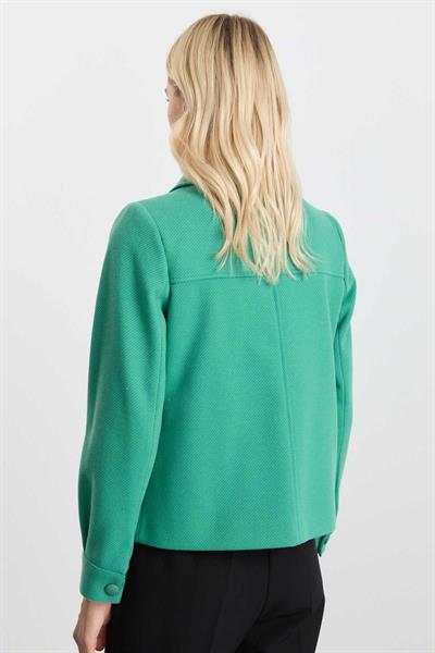 Dıştan Cep Diagonal Çizgili Mont  /  YEŞİL