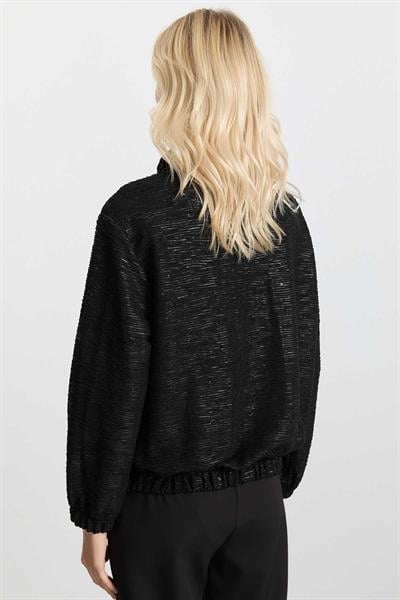 Dıştan Cep Kendinden Simli Ceket  /  SİYAH