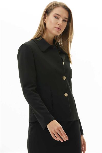 Dört Düğmeli Fleto Cep Ceket  /  SİYAH