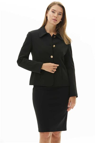 Dört Düğmeli Fleto Cep Ceket  /  SİYAH