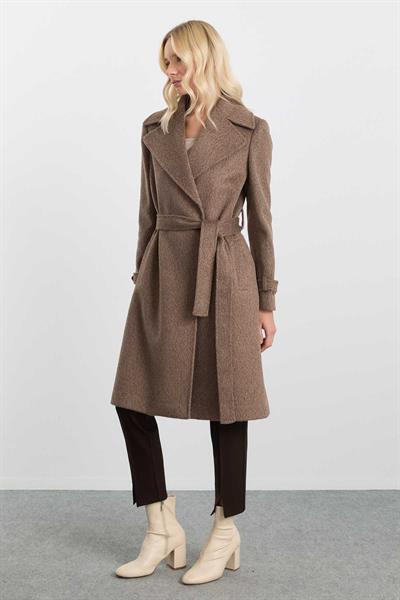 Erkek Yaka Bağlamalı Kaban  /  KAHVE