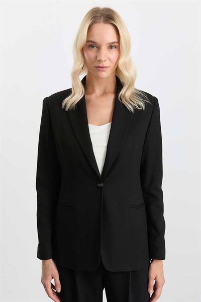 Erkek Yaka Fleto Cep Flanel Ceket  /  SİYAH
