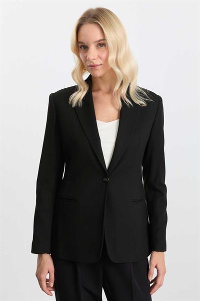 Erkek Yaka Fleto Cep Flanel Ceket  /  SİYAH