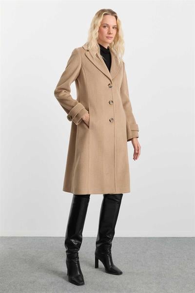 Erkek Yaka Kolu Bantlı Kaban  /  CAMEL